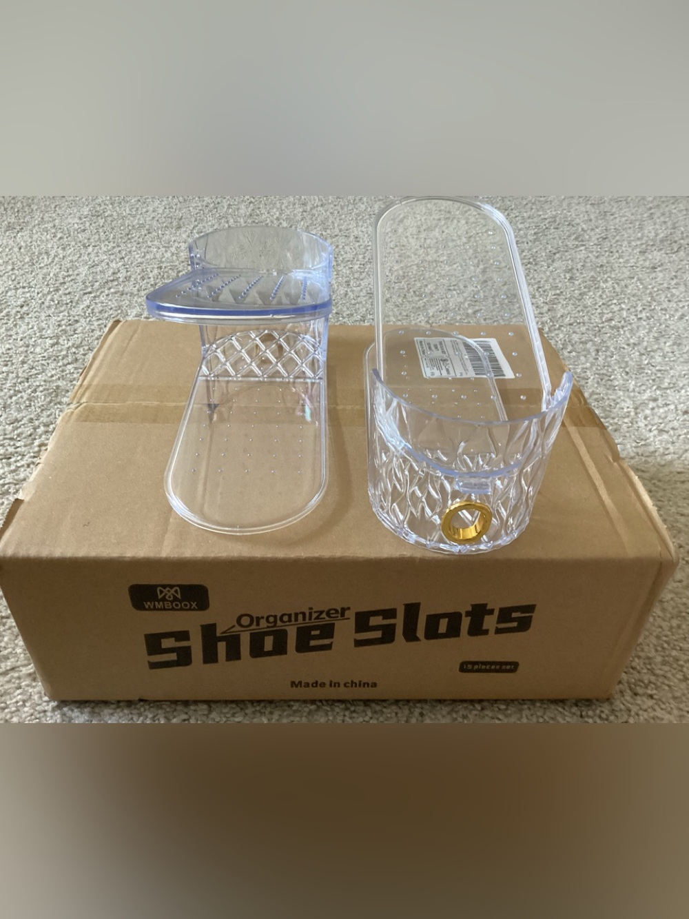 Used Clear Shoe Slot Organizer (Set) - Transparent Stackable Shoe Storage